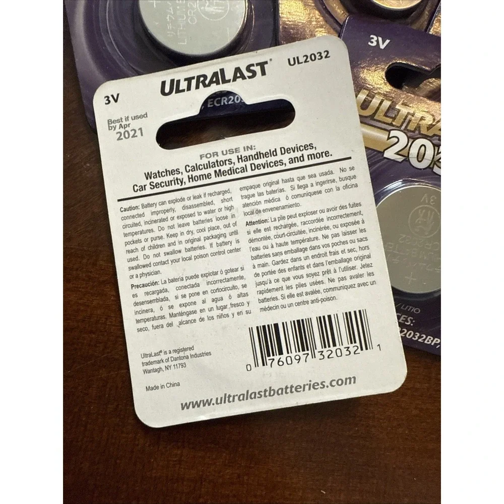 Ultralast UL2032 UL2032 CR2032 Lithium Watches Car Security,‎ Calculator